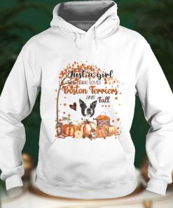 Just a Girl who loves Boston Terrier and Fall Pumpkin Happy Thanksgiving shirt