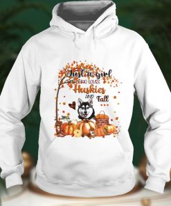 Just a Girl who loves Husky and Fall Pumpkin Happy Thanksgiving shirt