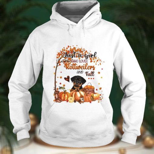 Just a Girl who loves Rottweiler and Fall Pumpkin Happy Thanksgiving shirt