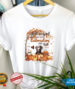 Just a Girl who loves Silver Labrador and Fall Pumpkin Happy Thanksgiving shirt