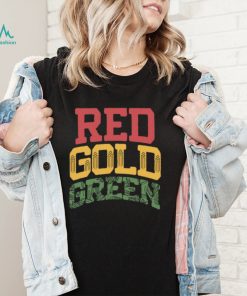 Red Gold & Green Text T-Shirt - Kabaka Pyramid Merchandise