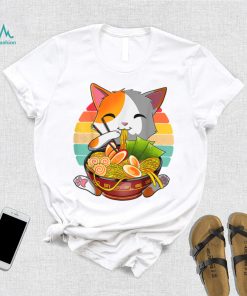 Kawaii Ramen Cat, Japanese Neko Noodle Funny Vintage Anime T Shirt