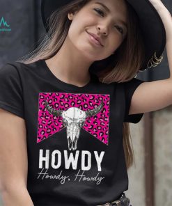 Leopard Howdy Graphic Tee Cowgirl Cowboy Killers Bull Horn T Shirt