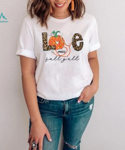 Leopard Love Fall Y'all NICU Nurse Pumpkin Halloween outfit T Shirt