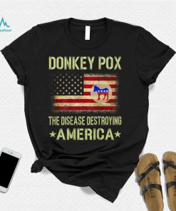 Mens Donkey Pox The Disease Destroying America Funny Anti Biden T Shirt