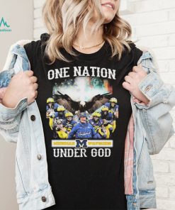 Michigan Football One Nation Under God American Flag Signatures Shirt