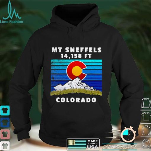 Mt Sneffels Colorado With Flag Themed Mountain Shirt