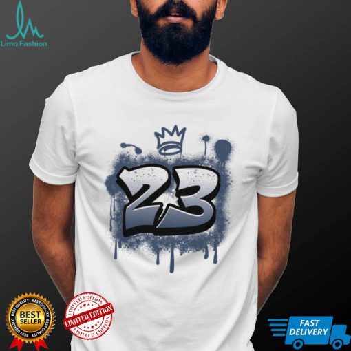 Number 23 Graffiti Match Jordan 6 Retro Midnight Navy shirt