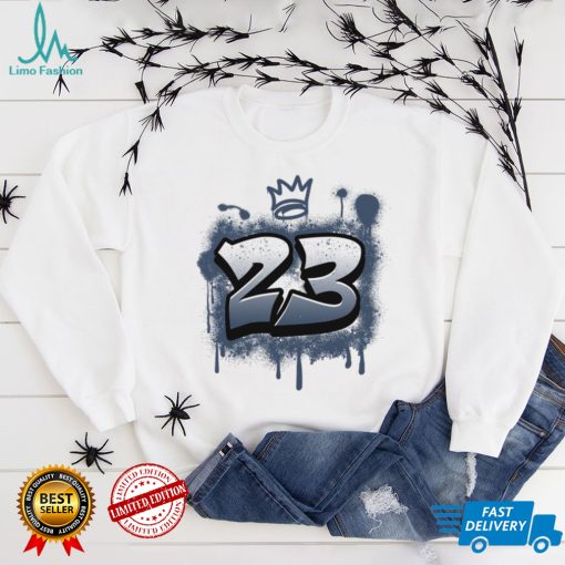 Number 23 Graffiti Match Jordan 6 Retro Midnight Navy shirt