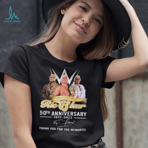 Official 16x Ric Flair 50th anniversary 1972 2022 thank you for the memories signature shirt