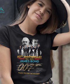 Official 60th anniversary 1962 2022 James Bond thank you for the memories signatures shirt