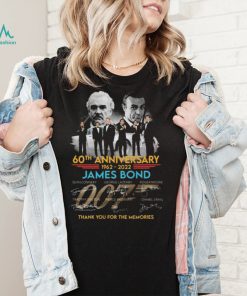 Official 60th anniversary 1962 2022 James Bond thank you for the memories signatures shirt