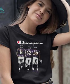 Official Champions Lamar Jackson Ray Lewis and Ed Reed Baltimore Ravens signatures shirt