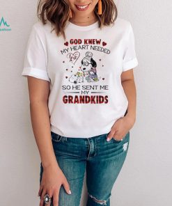 Official snoopy And Friends God Knew My Heart Needed So He Sent Me My Grandkids T shirt