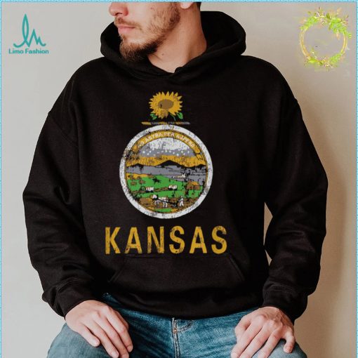 Retro Kansas Flag Vintage KS Souvenir Men Women Kids Shirt T Shirt