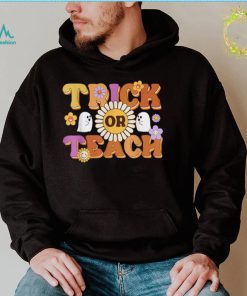 Retro Trick Or Teach Ghost Teacher Halloween Costume Womens T Shirt