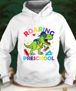 Roaring Into Preschool Dinosaur T Rex Back To School Teacher T Shirt