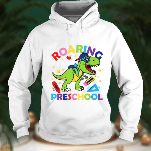 Roaring Into Preschool Dinosaur T Rex Back To School Teacher T Shirt