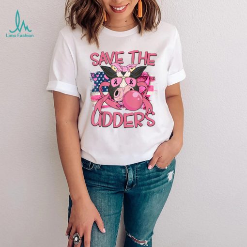 Save The Udders Breast Cancer Awareness Warrior Cow T Shirt