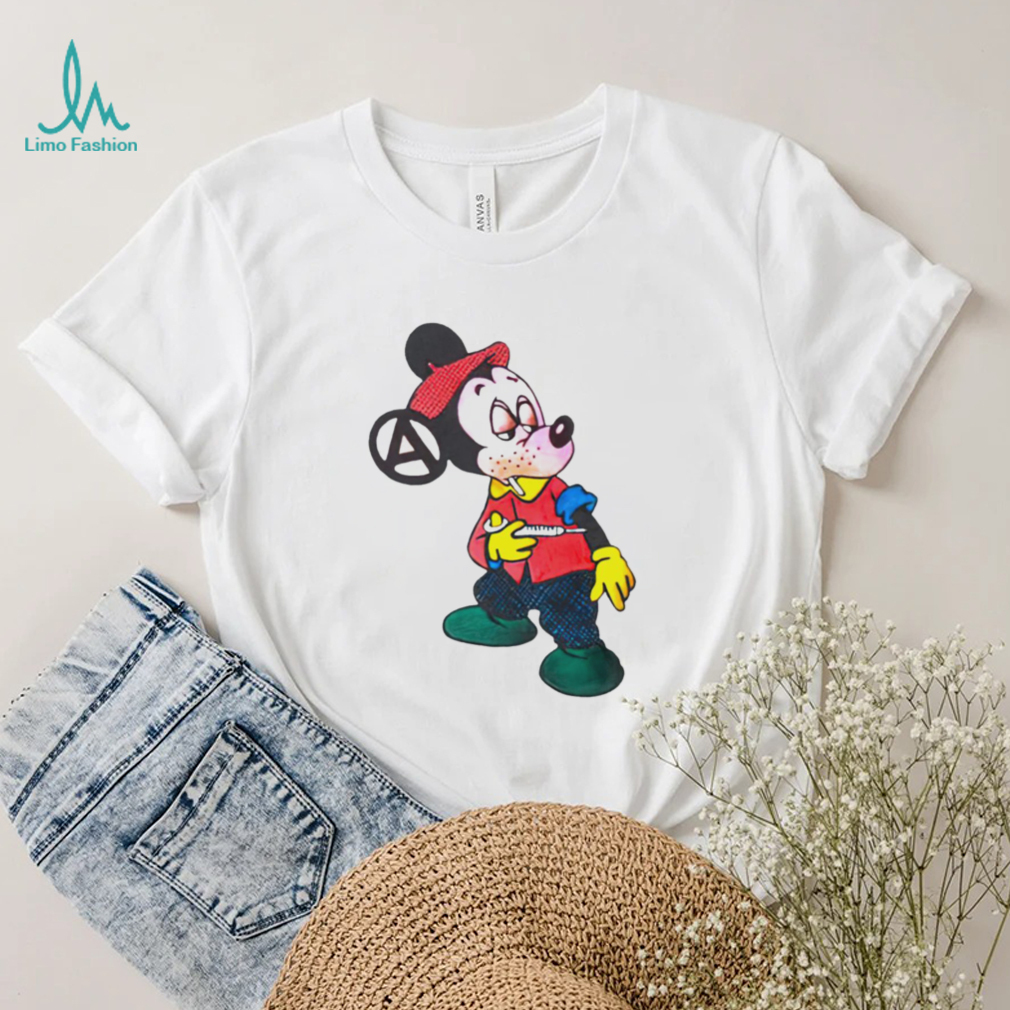 Seditionaries Mickey mouse shooting dope character funny T shirt