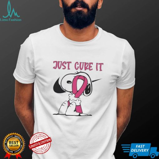 Snoopy breast cancer awareness just cure it shirt