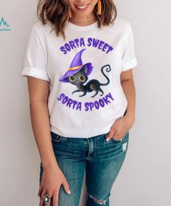 Sorta Sweet Sorta Spooky Cat Lover Funny Witch Hat Halloween T Shirt