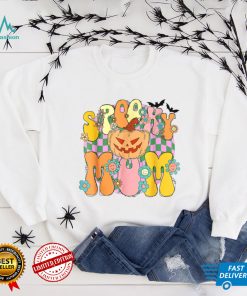 Spooky Mom Spooky Pumpkin Groovy Retro Halloween Spooky Boo T Shirt
