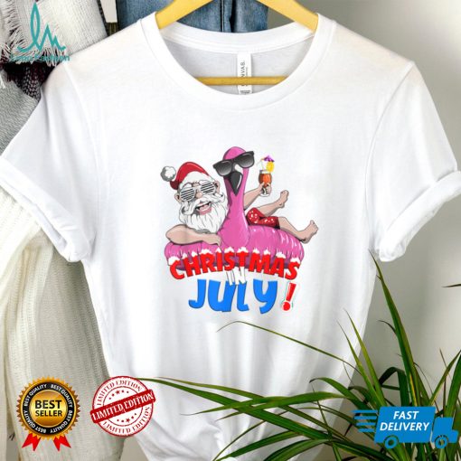 Summer swimming Santa Claus in the pool Christmas in Juli T Shirt