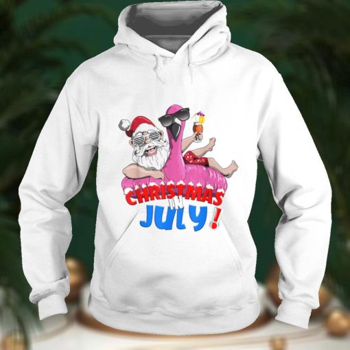 Summer swimming Santa Claus in the pool Christmas in Juli T Shirt