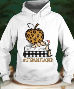 Teach Love Inspire 1st Grade Teacher leopard shirt