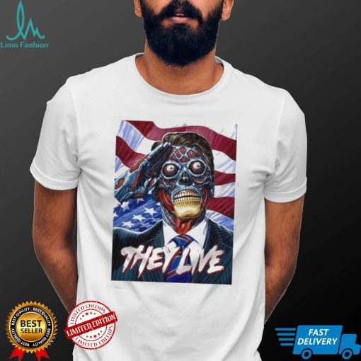 They live Obey and American flag t shirt