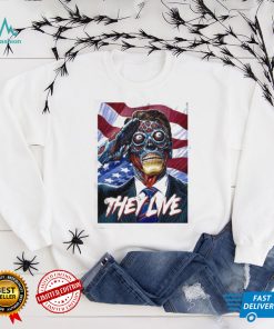 They live Obey and American flag t shirt