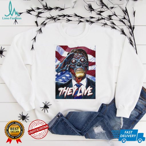 They live Obey and American flag t shirt