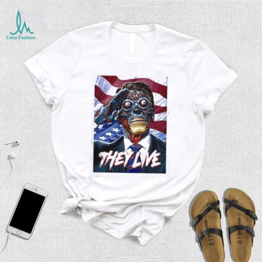 They live Obey and American flag t shirt