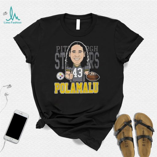 Troy Polamalu Pittsburgh Steelers Mitchell And Ness Youth Caricature Shirt
