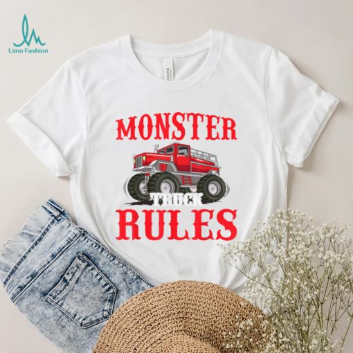 Vintage Monster Truck Rules Retro Sunset Cool Engines T Shirt