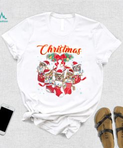 Xmas Cats Cute Cats in Christmas Stocking T Shirt