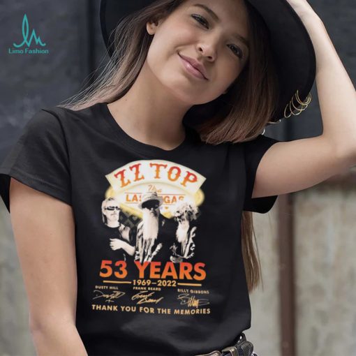 Zz Top Viva Las Vegas 53 Years 1969 2022 Thank You For The Memories Signatures Shirt