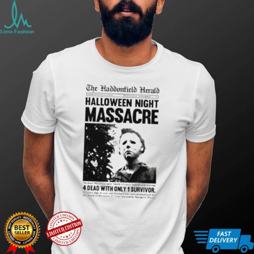 michael myers halloween haddonfield herald news article shirt shirt