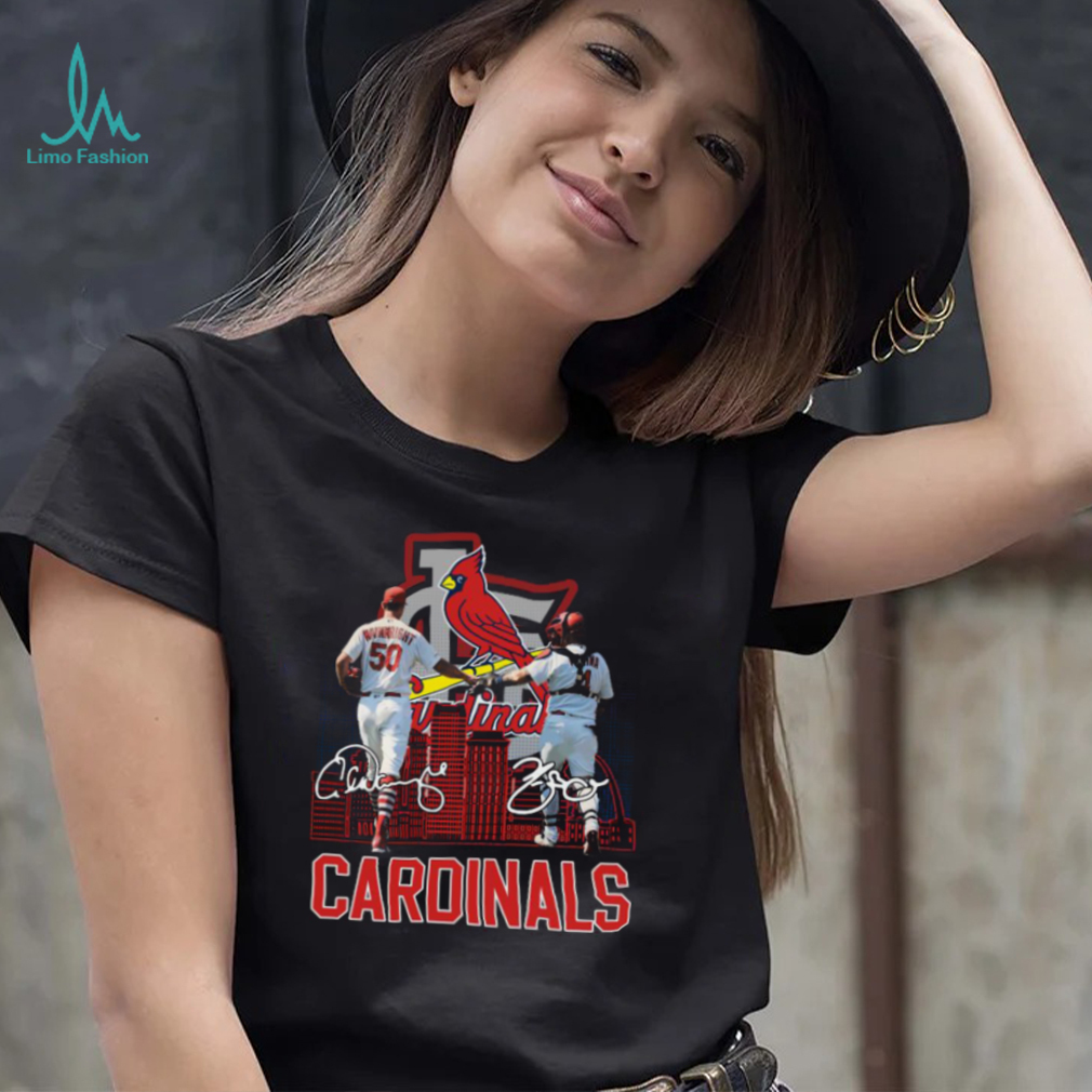 st louis cardinals adam wainwright and molina signatures 2022 t shirt t shirt
