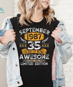35 Years Old Gifts Vintage September 1987 35th Birthday T Shirt