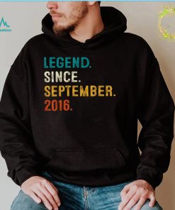 6 Years Old Gifts Legend Since September 2016 6th Birthday T Shirt