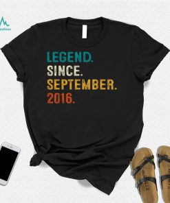 6 Years Old Gifts Legend Since September 2016 6th Birthday T Shirt