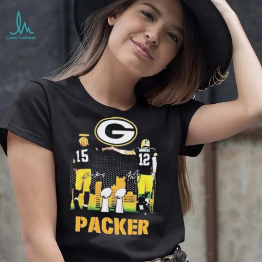 Bart Starr Aaron Rodgers Signature Super Bowl 2022 Green Bay Packers T shirt