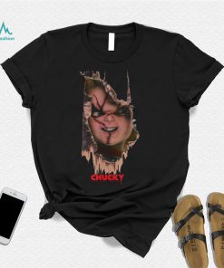 Child’s Play Shirts Child’s Play Broken Door Here’s Chucky Poster