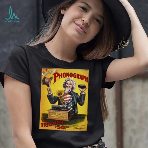 Edison Phonograph Vintage Uncle Sam Us Advertising Print Unisex T Shirt