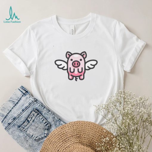 Flying Pink Funny Pig Design Unisex Sweatshirt
