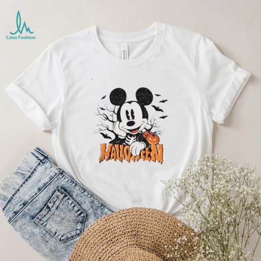Halloween Night Disney Mickey Skeleton T Shirt