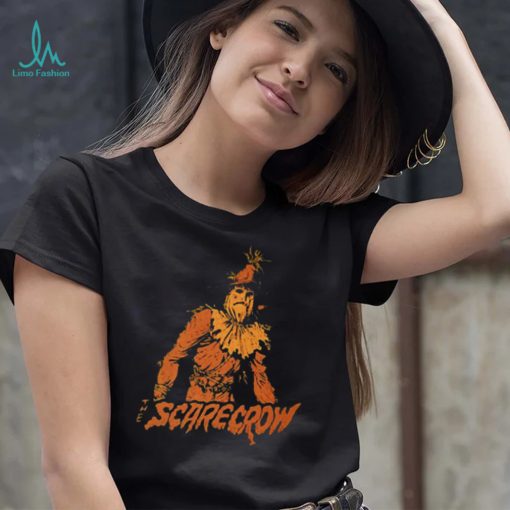Halloween The Scarecrow Orange Silhouette Shirt Long Sleeve, Ladies Tee