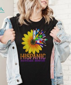 Hispanic Heritage Month National Latino Pretty Flower Flags T Shirt